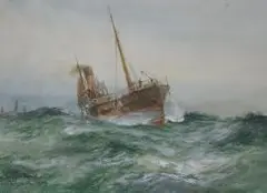 On the Dogger Bank by William Minshall Birchall, 1929, watercolour, sold Mar 2017