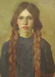 5 x 9.75in by Harold Harvey, oil on wood, sold Mar 2017