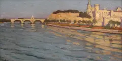 Untitled by Leon Raoul Lanternier, oil on wood, sold Mar 2017