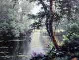 Summer Serenity'signed20 x 25.5in by René Charles Edmond His, oil on canvas, sold Mar 2017