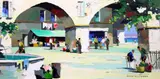 Italian Rivierasigned and inscribed verso14 x 28in by Cecil Rochfort D'Oyly-John, oil on canvas, sold Mar 2017