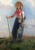 The Young Rambler'signed30 x 23in by Lya Vasilievna Novi, oil on canvas, sold Mar 2017
