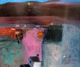Koo Valleysigned, Art First Contemporary Art label verso dated 199738.5 x 49in by Barbara Rae, mixed media on board, sold Mar 2017
