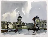 Greenwichsigned and titled9.5 x 12.5in by Edward Wesson, ink and watercolourThe, sold Mar 2017