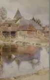 Ditchling and a Kent farmhouse by Harriette Edith Grace, 1923, watercolor, sold Mar 2017