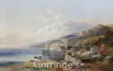 Clovelly Harbour, Devon 1860 by Joseph Horlor, oil on canvas, sold Mar 2016