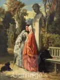 The love letter by Charles Augustin Wauters, oil on wood, sold Mar 2016