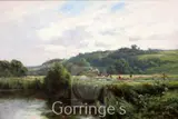 Near Marlow on Thames by Henry H. Parker, oil on canvas, sold Mar 2016