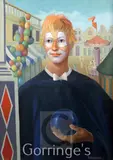 Clown at a fairground by Noëlla Lammers, oil on canvas, sold Mar 2016