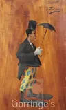 Auguste au parapluie by Joseph Faverot, oil on wood, sold Mar 2016