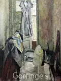 Interior with ironing board by Duncan Grant, oil on board, offered Mar 2016