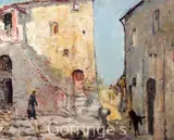 Street scenes and church, San Gimignano,both signed,14.5 x 17.5in by Alexander Jamieson, oil, sold Mar 2016