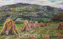 Haystacks at Moisson by Gustave Cariot, 1924, oil on canvas, sold Mar 2016