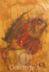 Untitled by Leopoldo Richter, oil on card, sold Mar 2016