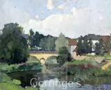 La Bouzanne a Pont Chretien by Georges Charles Robin, oil on board, sold Mar 2016