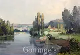 La Dordogne a Paulinac by Georges Charles Robin, oil on board, sold Mar 2016
