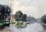 La Dordogne a Paulinac by Georges Charles Robin, oil on board, sold Mar 2016