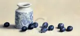 Blueberries and a white pot by Willem Dolphyn, oil on panel, sold Mar 2016