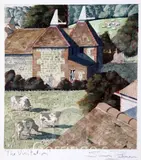 The Visitation by Simon Palmer, watercolour and red, sold Mar 2016