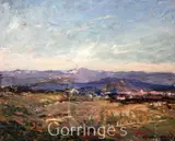 On the hills near San Gimignano, Tuscany by Alexander Jamieson, oil on wood, sold Mar 2016
