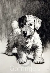 Drypoint etching by Cecil Aldin, etching, sold Mar 2016