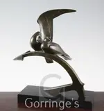 An Art Deco bronze group of two sea birds perched upon an anchor by Andre-Vincent Bequerel, bronze, sold Mar 2016