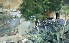 Kastraki Beach by Tom Coates, oil on board, sold Feb 2016