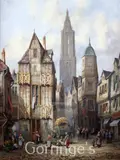 Strassburg, Alsace by Henry Schafer, oil on canvas, sold Feb 2016