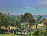 Walk to the Beach, Watamu,inscribed verso,17 x 21in by Gregory Alexander, oil on canvas board, sold Feb 2016