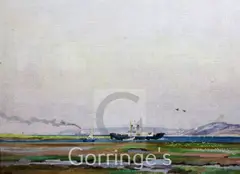 Lymington Yarmouth Ferry by William Henry Innes, oil on board, sold Feb 2016