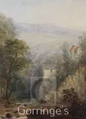 Anglers in a valley by William Pitt, oil, sold Feb 2016