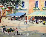 Market Square, South of France by Cecil Rochfort D'Oyly-John, oil on panel, sold Feb 2016