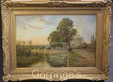 Returning from the fields at sunset by John Bonny, oil on canvas, sold Feb 2016