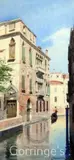 Palazzo Contarini and Palazzo Venaxal, Venice by Eugenio Benvenuti, watercolor, sold Feb 2016