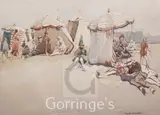 Figures on the beach by Arthur Henry Knighton-Hammond, watercolour and ink, sold Feb 2016