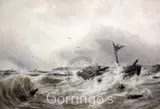 Shipwreck on the coast by Thomas Bush Hardy, 1872, watercolour, sold Feb 2016