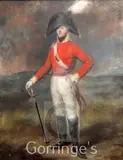 Portrait of an Army officer standing in a landscape, c.1804,17 x 14in by Thomas Arrowsmith, pastel, sold Feb 2016