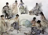 Three Idlers' and 'Variations on a Theme by William Russell Flint, print (other), sold Feb 2016