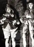 At the Footlights by Laura Knight, etching and aquatint, sold Feb 2016