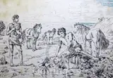 2 lithographs,Classical youths on the beach by Georgio De Chirico, pencil, sold Feb 2016