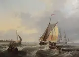 Scene off the Dutch coast by James Wilson Carmichael, 1845, oil, sold Dec 2015