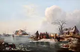The Frozen Pond by Wilhelm Alexander Meyerheim, oil on canvas, sold Dec 2015