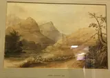River landscape with figures in foreground and hills rising in background by Anthony Van Dyke Copley Fielding, 1836, watercolour, offered Jun 2022
