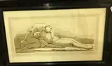 A comforting embrace by John Gibson, etching, sold May 2022