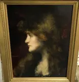 Lady looking left by Jean-Jacques Henner, oil on panel, sold May 2022