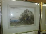 Faggot gatherer at sunset by Ernest Waterlow, watercolour, offered Jun 2021