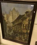 Beauvais Cathedral with street scene and market stalls in foreground by Thomas Colman Dibdin, 1878, watercolour, sold Feb 2021