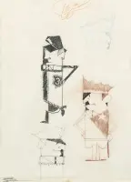 Policeman by Pino Pascali, Colored pencils on paper, sold May 2025