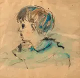 Child by Francesco Menzio, Mixed media on paper, sold May 2025