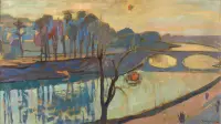 Landscape by Francesco Menzio, Oil on canvas, sold May 2025